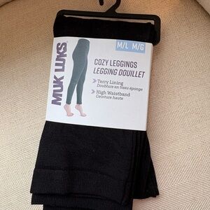 MUK LUKS Black Cozy Leggings with Terry Lining